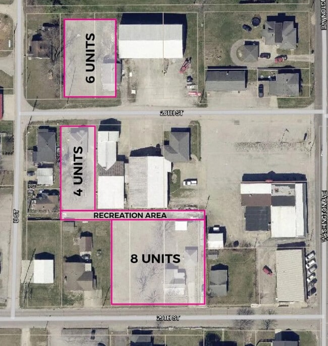 Overhead view of property layout - Sunrise Suites Apartments
