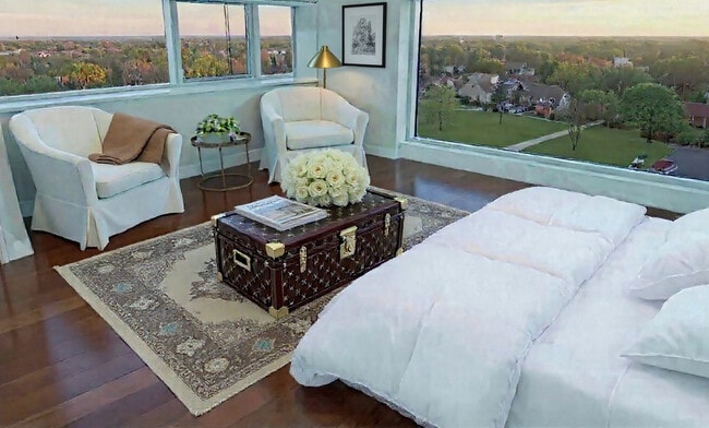 WINDOWS! WINDOWS... AND HUGE VIEWS FROM THE MASTER BEDROOM SUITE. F;LOOR-TO-CEILING WOOD VINY FLOORS - 555 Luxury Apartments