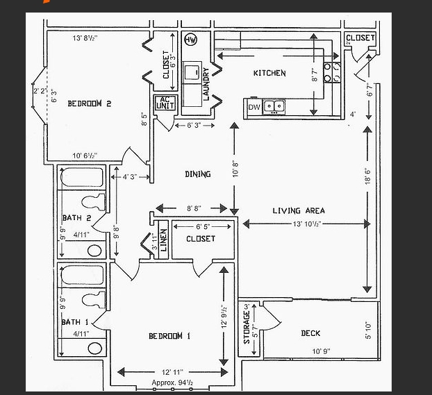 Plano de planta - Silver Creek Apartments & Townhomes