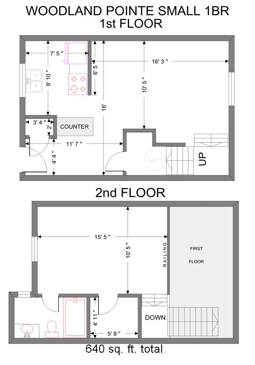 Woodland Pointe – One Bedroom – Small