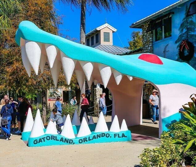 The entrance to Gatorland, a favorite attraction since 1949
