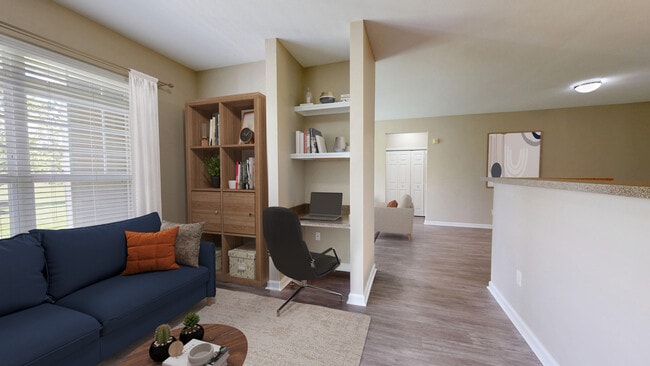 Living Room with Study - Columns on Wetherington Apartments