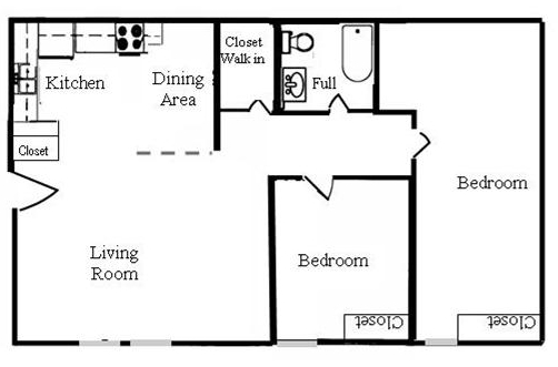 2BR/1BA - Terrace East