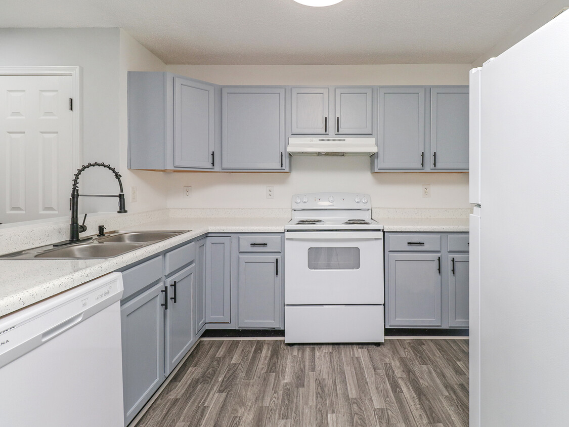 Cocinas recientemente renovadas en The Oaks Apartments en Lincolnton, NC - The Oaks Apartments