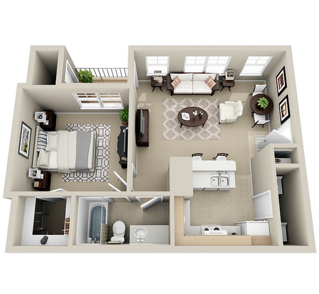 Elm Floorplan - Brickyard Apartments