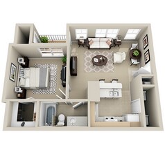 Elm Floorplan - Brickyard Apartments