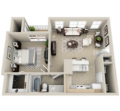 Elm Floorplan - Brickyard Apartments