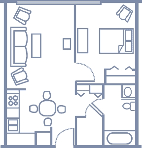 1HAB/1BA - The Villas Apartments