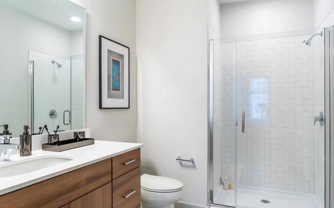 Stylish Shower with Glass Door - The Madison at Marshfield