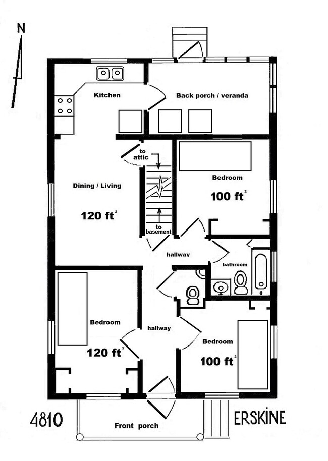 main floor plan - 4810 Erskine Rd