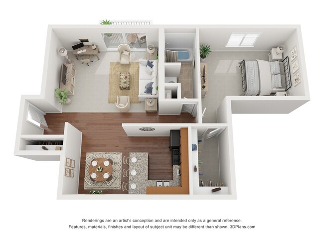 Un dormitorio estilo D - Buffalo Creek Apartments