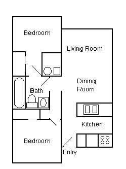 2BR/1BA - Sagecrest Apartments