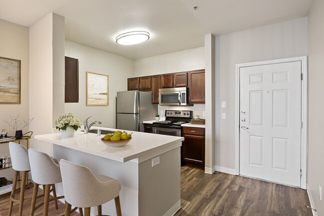 Prepare meals in a kitchen that combines modern design with practical functionality. - Pavona Apartments