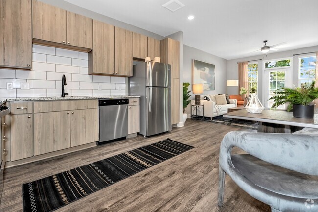 Kitchen and Living Room - Argento at Oakland Springs Apartments