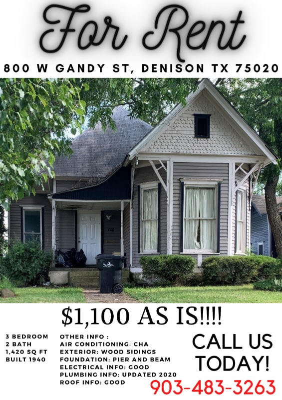 800 W Gandy St, Denison, TX 75020 House Rental in Denison, TX
