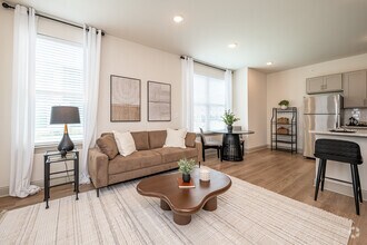 The Topaz: 1BR, 1BA- Living Room - The Waters at Bluebonnet