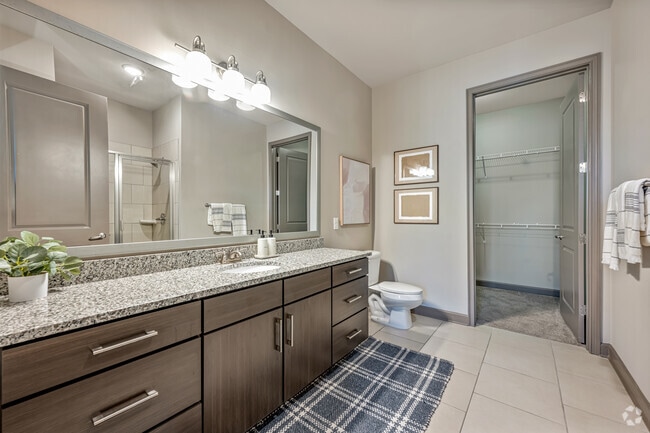 2BR, 2BA - 1,126SF - Primary Bathroom - Radius West Midtown