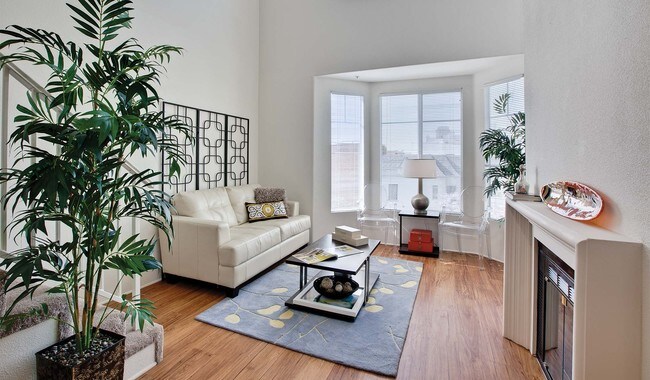Villas At Park La Brea Apartments Los Angeles Ca Brindisi Loft Living Room Features A Bay Window Villas At Park La Brea Apartments