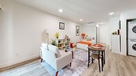 Located at 730 S Kingsley Dr in the heart of Los Angeles, this thoughtfully designed studio offers a smart, efficient layout that maximizes every square foot. The open-concept living area is bathed in a clean, airy aesthetic, featuring light wood-style flooring, recessed lighting, and a wall-mounted mini-split system for year-round climate control. The space comfortably accommodates a living, sleeping, and dining area within a seamless, flowing footprint.

The well-appointed kitchen is a standout feature, outfitted with crisp white shaker-style cabinetry, light stone countertops, and a full suite of stainless steel appliances including a gas range, over-the-range microwave, dishwasher, and a side-by-side refrigerator with ice and water dispenser. A window above the sink allows natural light to fill the cooking space.

The bathroom continues the clean, modern aesthetic with white shaker vanity cabinetry, a white quartz countertop, a large mirror, and light wood-style flooring that ties seamlessly to the rest of the unit. A dedicated closet provides practical storage to keep the living space organized and uncluttered. This studio is an ideal option for those seeking a modern, move-in ready home in central Los Angeles.