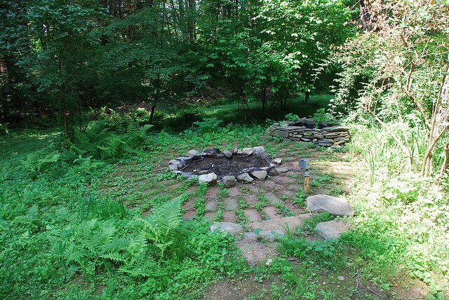 Firepit in backyard - 743 Storrs Rd