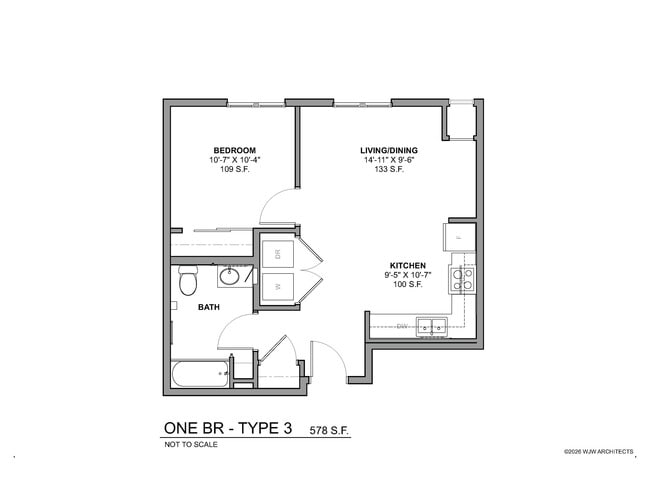 One Bedroom Type B - University Crossing