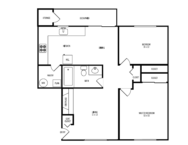 Plano de planta - Parkwood Apartments