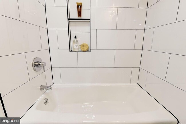 Tiled Backsplash - Built-in Shower Caddy - 1808 Benning Rd NE