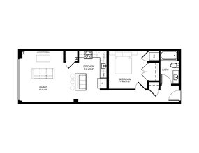 Explore the smart layout of this urban apartment, designed for modern living. - The Loop at Midtown