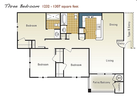 3BR/2BA - The Ridge Apartments