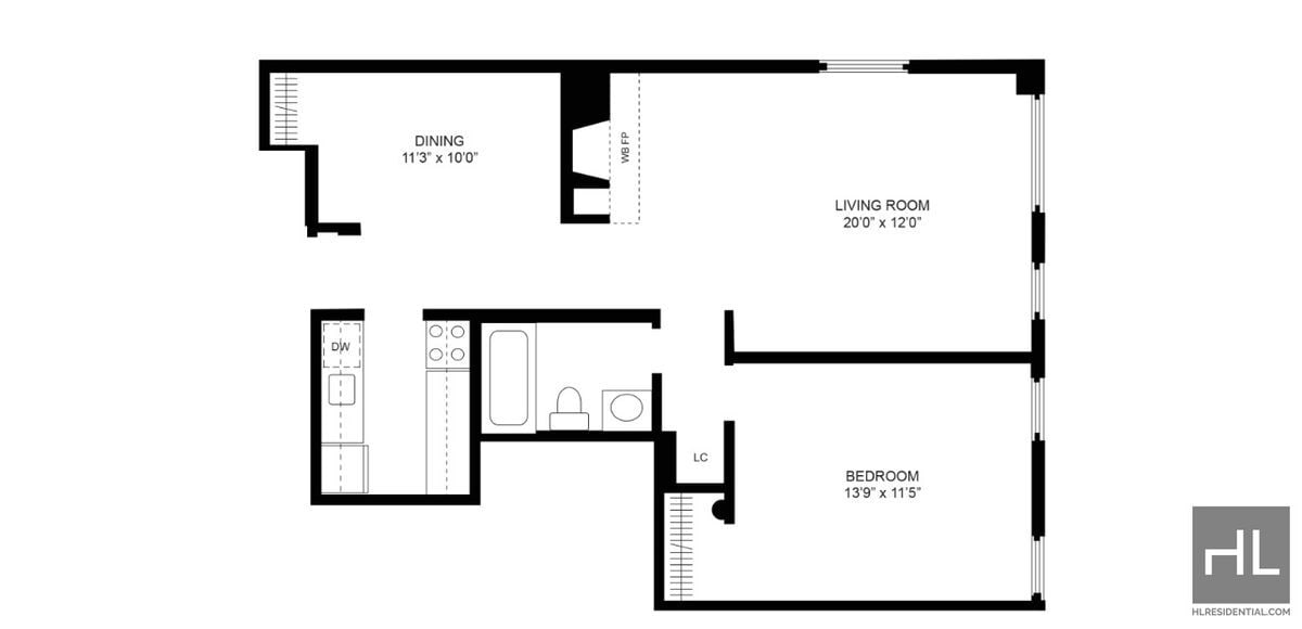 Primary Photo - West Village Pre-War 1BR with wood burning...