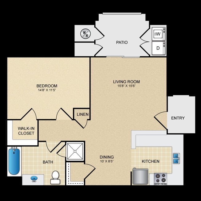 1HAB/1BA - Cambridge Villas Apartments