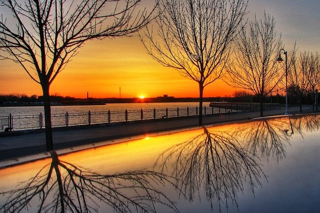 Sunset over the harbour.