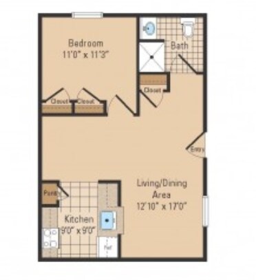 1HAB/1BA - McCorristin Square Senior Living