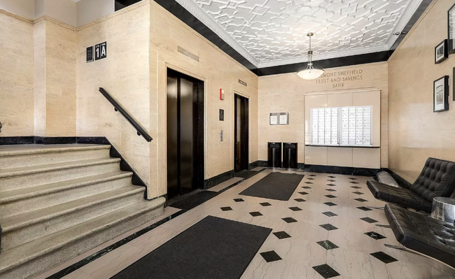 Secure lobby with 2 elevators - 3150 N Sheffield Ave