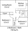 2 Bedroom 1 Bath