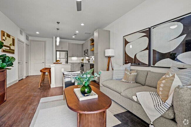 1HAB, 1BA - 707SF (A1) - Sala de estar - Park Hill