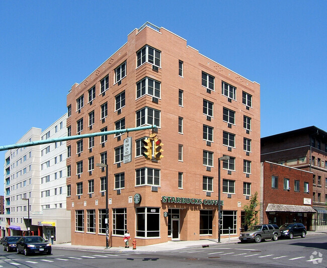 View from the southeast at Dryden Road and College Avenue - 400 College Avenue