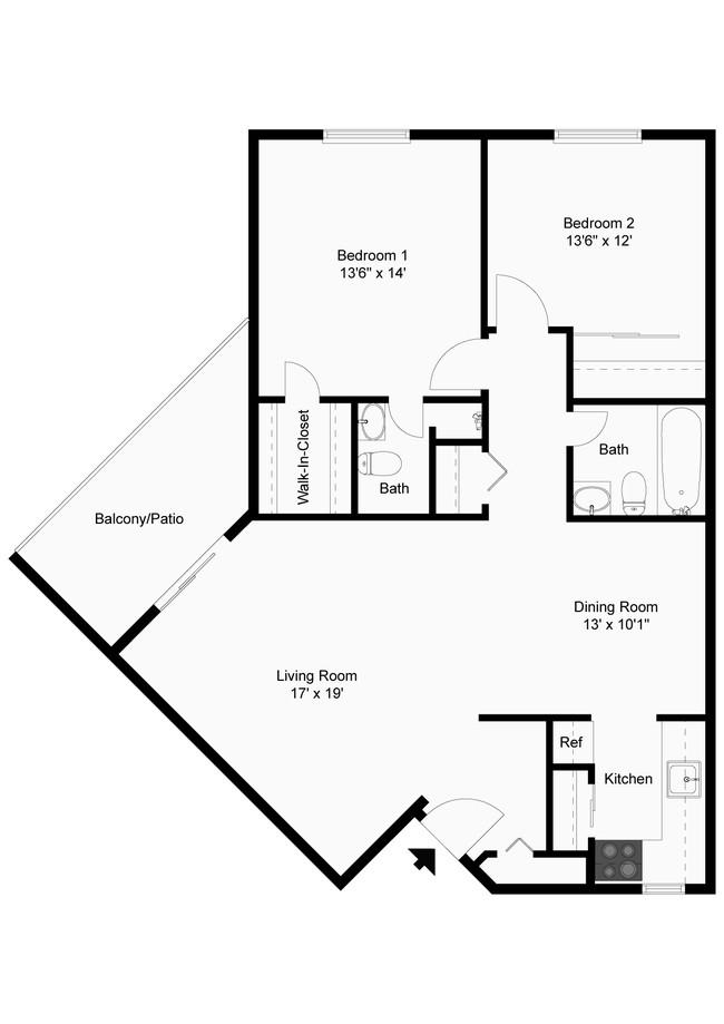 2 bedroom 2 bathroom dimensions - The Crossings at Glassboro