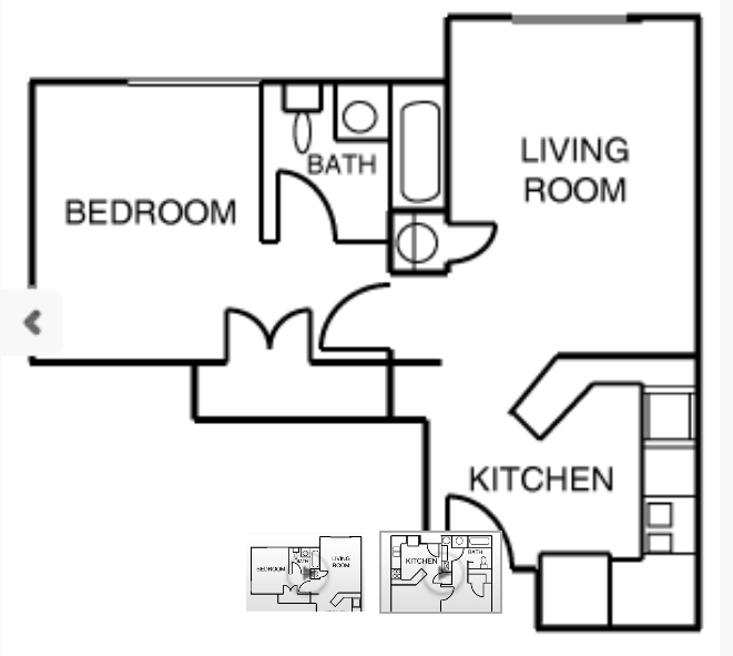 1HAB/1BA - Corner House Senior Apartments