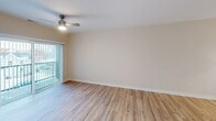 This 770 square foot apartment in Cedar Rapids, IA, offers a blend of modern comfort and efficient design. The open-concept layout seamlessly integrates the kitchen and living areas, creating a spacious feel. The kitchen boasts white cabinetry, stainless steel appliances, and ample counter space, perfect for culinary enthusiasts.

The living area features hardwood flooring and large windows, allowing natural light to flood the space. A sliding glass door leads to an outdoor area, extending the living space. The bedroom, measuring 130 square feet, includes a ceiling fan and window, providing comfort and natural ventilation. 

The bathroom showcases a clean, contemporary design with a white vanity and wooden flooring. A well-organized closet with wire shelving offers abundant storage space. Throughout the apartment, recessed lighting and neutral color schemes create a bright, airy ambiance.

This single-floor residence combines functionality with style, making it an ideal choice for those seeking a modern, low-maintenance living space in an urban setting. Its thoughtful design maximizes every square foot, delivering a comfortable and efficient home environment.