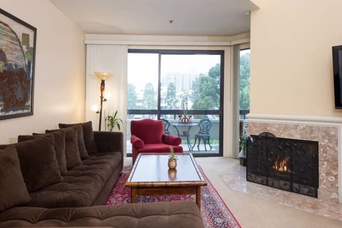 Living Room Fireplace - 2102 Century Park Ln