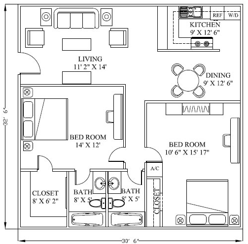 2HAB/2BA - Excelsior Condominiums