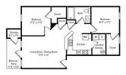 2 Bedroom, 1 Bath 893 sq. ft. - Bailey