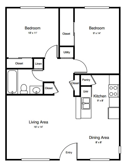 2BR/1BA - Carlton Square Apartments