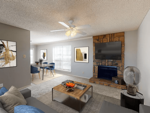 Living Room with Fireplace - Mill Creek
