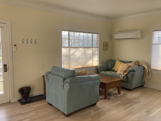 Comfy furniture and a ductless mini-split heat pump make the lounging spaces comfortable year-round. - 831 Valencia St