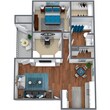 One Bedroom One Bathroom, 712 SQFT