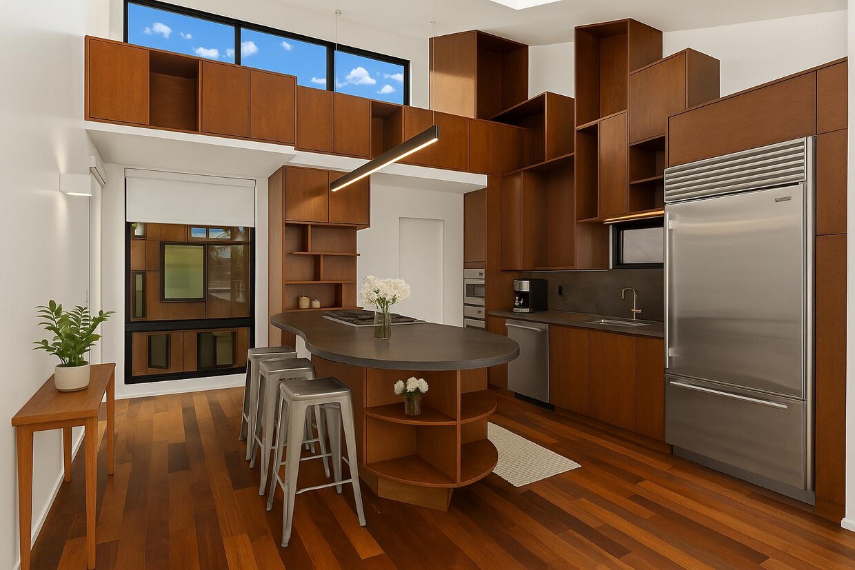 Chef's kitchen with high end Wolf and Subzero appliances. Virtually staged. - 4640 Del Monte Ave