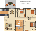 3 Bedroom, 2 Bathroom, 1138 Square Feet