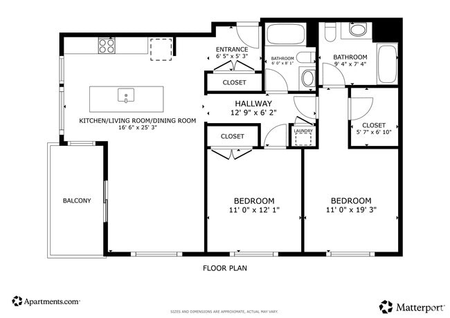 2BR, 2BA - 944SF - City West